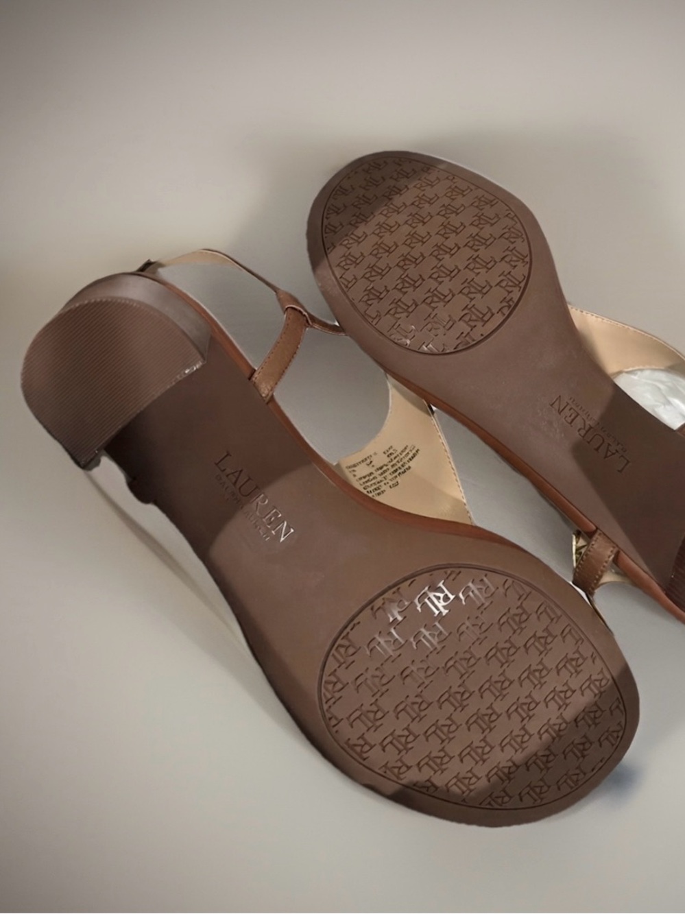 Ralph Lauren Westcott II Polo Tan Tumbled Leather Sandals Size 9B - Picture 7 of 8